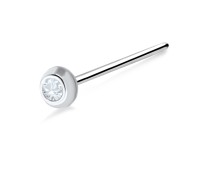Large Stone Set Silver Straight Nose Stud NSKA-90